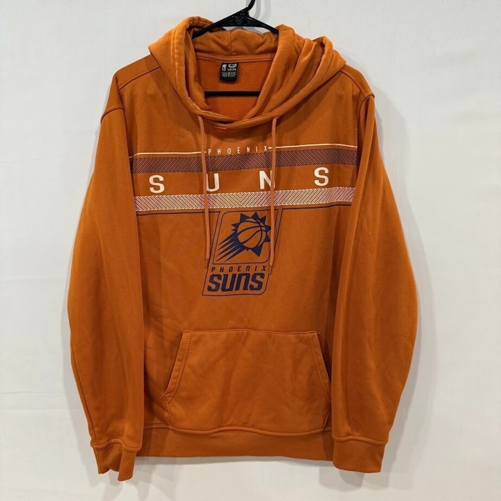 NBA Ultra‎ Game Phoenix Suns Mens Orange Graphic Fleece Pullover Hoodie Medium